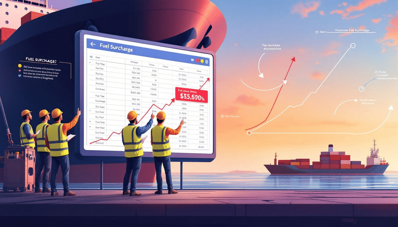 Carriers applying fuel surcharges in the shipping industry.